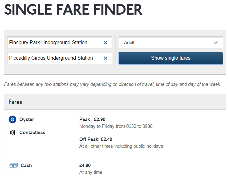 Single Fare Finder