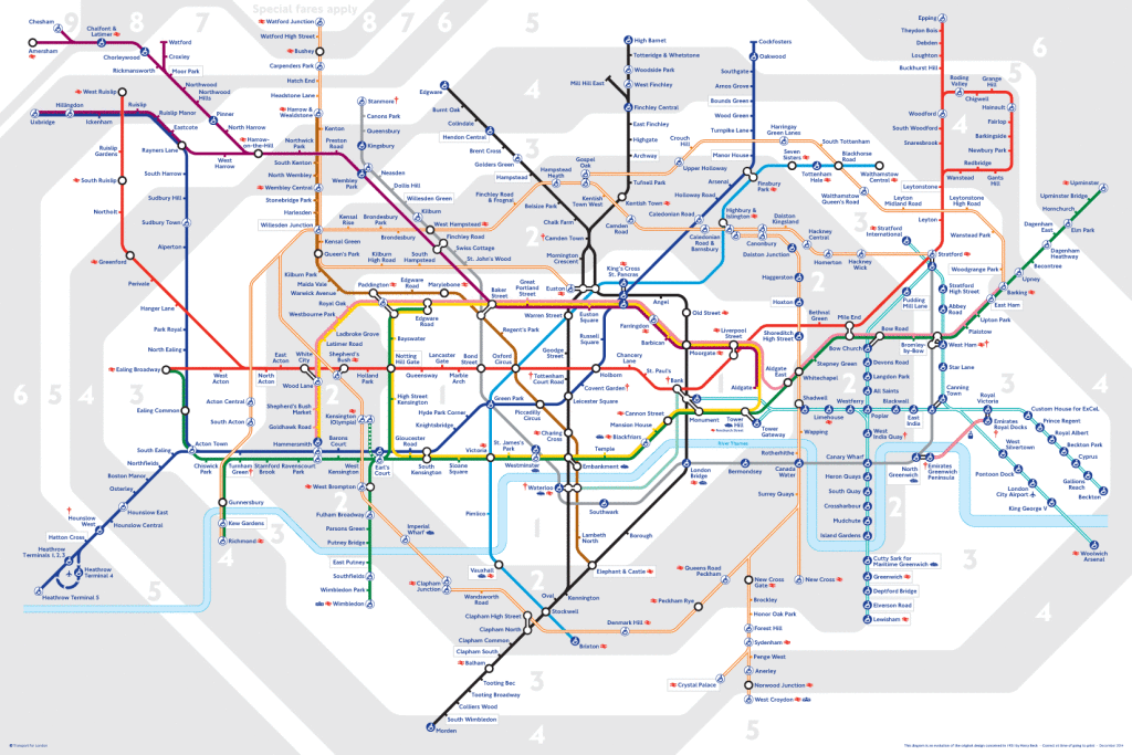 Mapa das zonas de Londres
